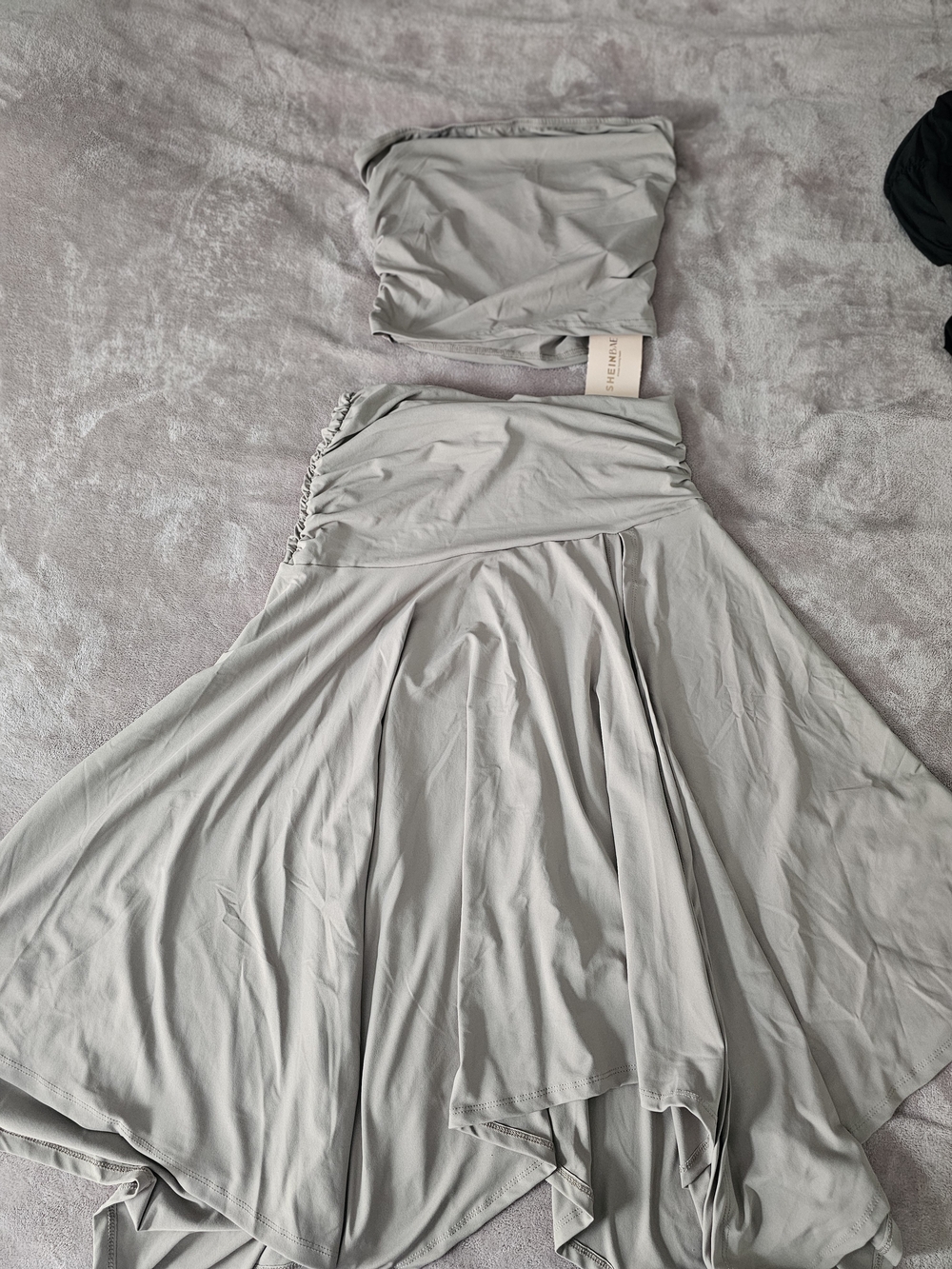 SHEIN Light Gray Circle Skater Maxi Skirt